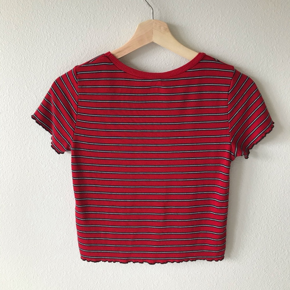 Garage Red Tee with Stripes - Picture 3 of 4
